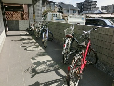 Parking lot. Bicycle parking on site