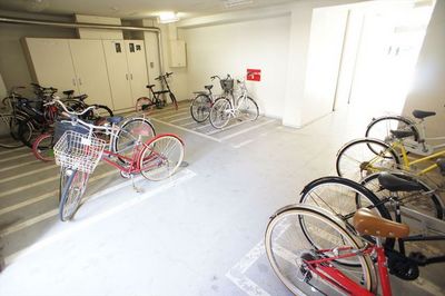 Other. Residents dedicated bicycle parking lot with a roof. 