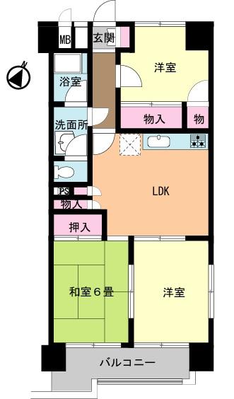 Floor plan. 3LDK, Price 11.9 million yen, Occupied area 52.87 sq m , Balcony area 5.63 sq m