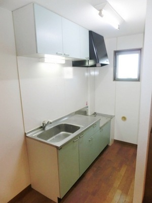 Kitchen. Two-burner gas stove can be installed