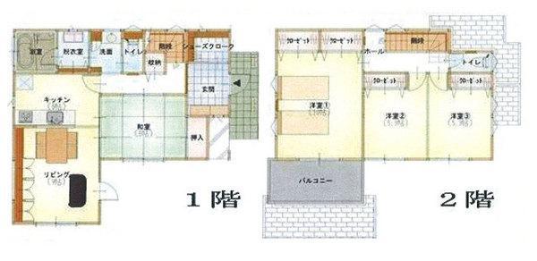 Floor plan. 26,800,000 yen, 4LDK, Land area 147.48 sq m , Building area 105.98 sq m