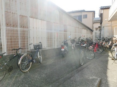 Parking lot. Bicycle parking space.