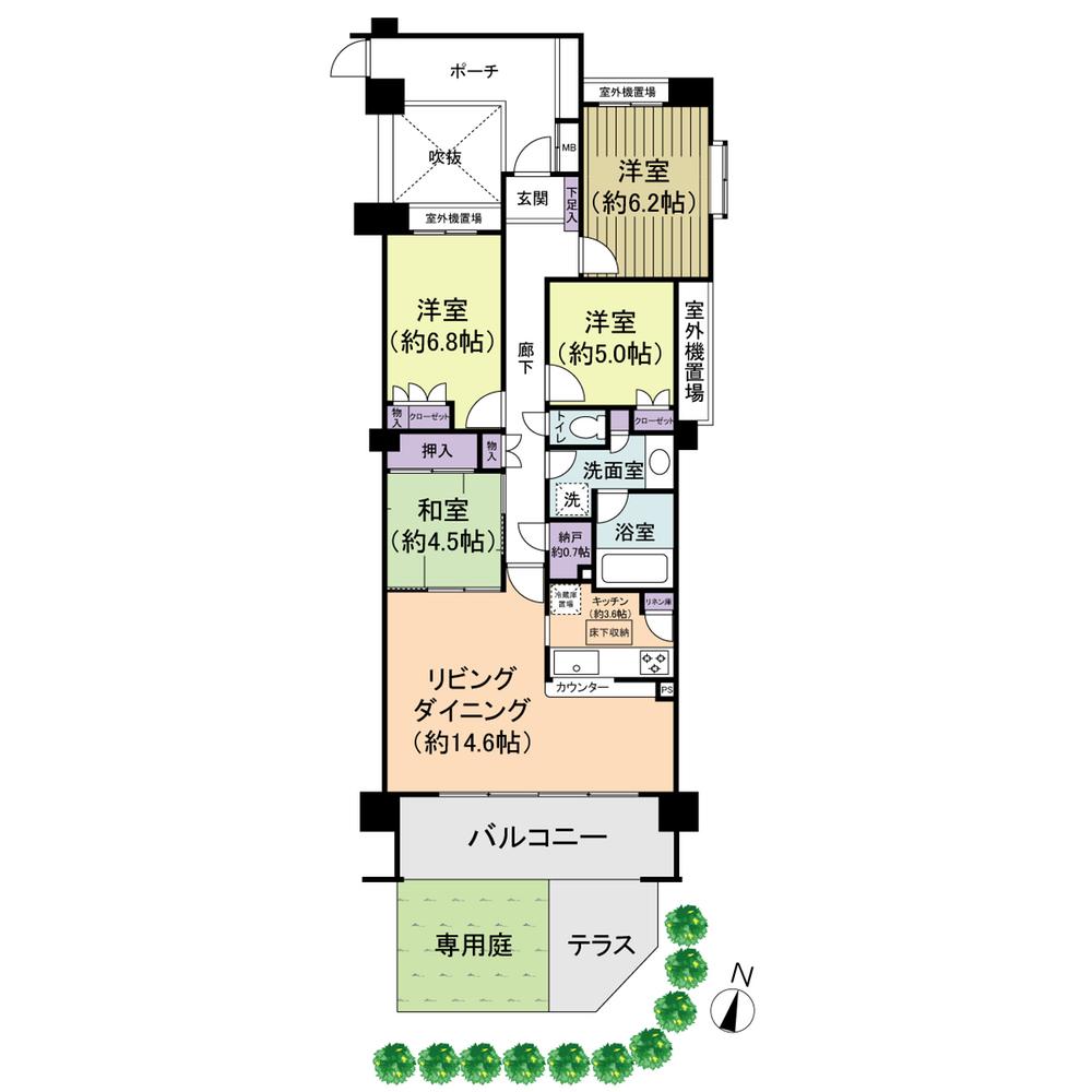 Floor plan. 4LDK, Price 22,800,000 yen, Occupied area 92.14 sq m , Balcony area 11.05 sq m
