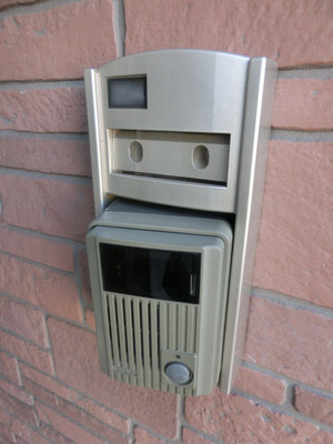 Security. Crime prevention TV Intercom with apartment