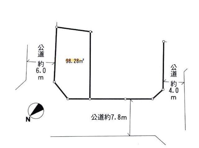 Compartment figure. Land price 29,800,000 yen, Land area 98.28 sq m