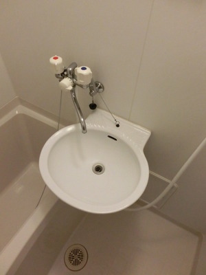 Washroom. Compact is a wash basin