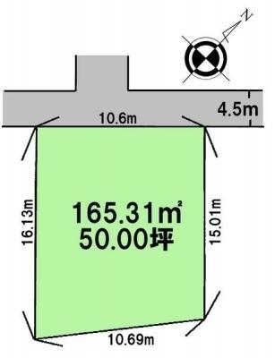 Compartment figure. Land price 11 million yen, Land area 165.31 sq m