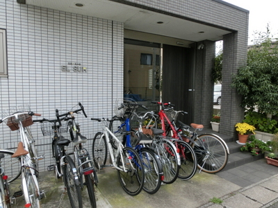 Entrance. There is also a bicycle storage