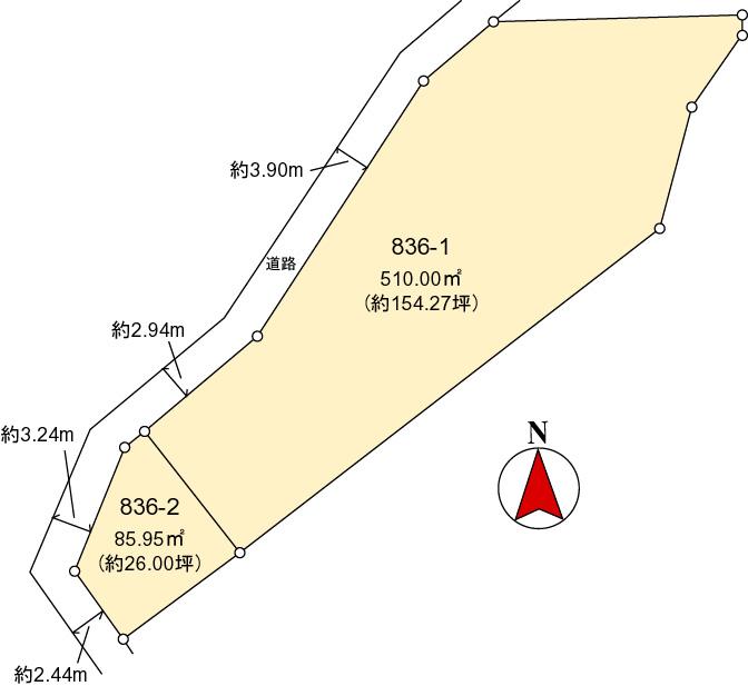 Compartment figure. Land price 6.9 million yen, Land area 595.95 sq m