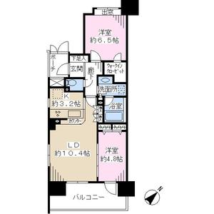 Floor plan. 2LDK, Price 21.3 million yen, Occupied area 56.52 sq m , Balcony area 11 sq m
