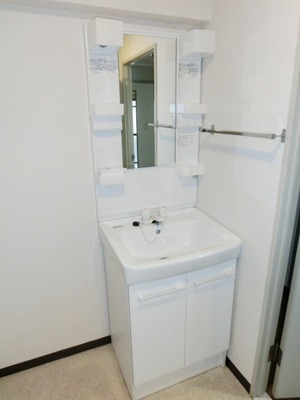 Washroom. Convenient independent vanity.