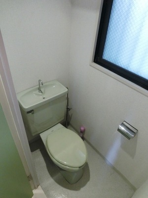 Toilet. It comes with a window to the toilet. 