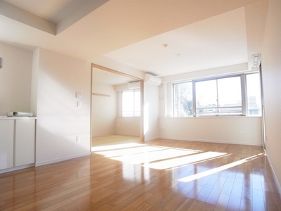 Living and room. It is the state of the living-dining as seen from the kitchen.