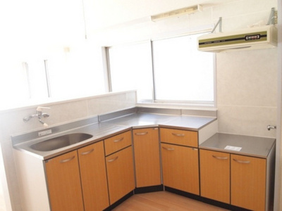 Kitchen. Easy-to-use is a good L-shaped kitchen Gas stove will be installed