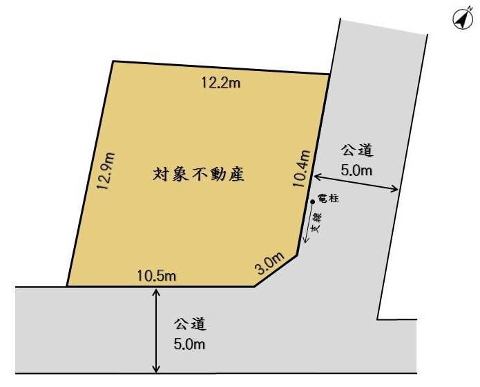 Compartment figure. Land price 13.5 million yen, Land area 154.76 sq m southeast ・ Northwest corner lot