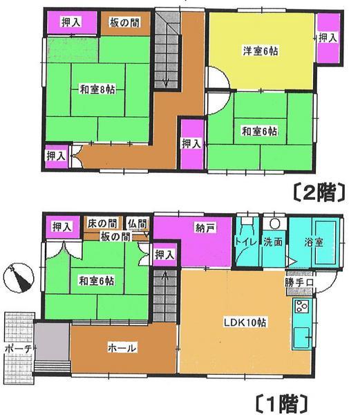 Floor plan. 15.5 million yen, 4LDK, Land area 165.5 sq m , Building area 104.33 sq m