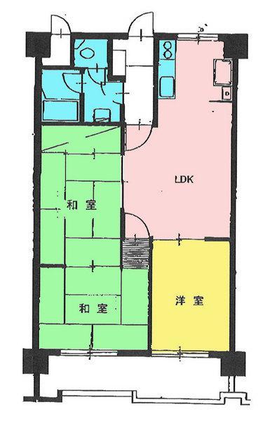 Floor plan. 3LDK, Price 5.8 million yen, Occupied area 59.09 sq m , Balcony area 8.91 sq m
