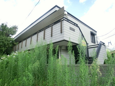 Building appearance. Entrance side