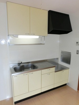 Kitchen. Two-burner gas stove can be installed