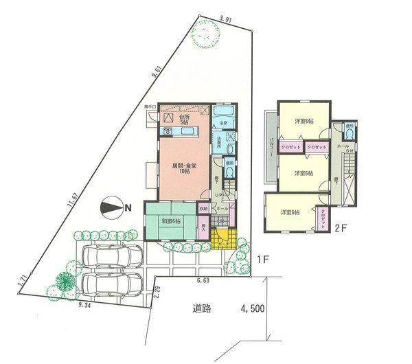 Floor plan. 18,800,000 yen, 4LDK, Land area 189 sq m , Building area 98.55 sq m