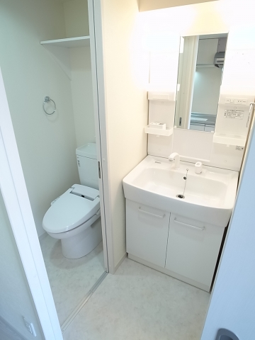 Washroom. Washroom and toilet (bidet and with a shelf)