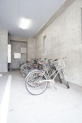 Other common areas. Bicycle bicycle parking space with a roof