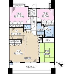 Floor plan. 3LDK, Price 24,800,000 yen, Occupied area 82.27 sq m , Balcony area 16.5 sq m