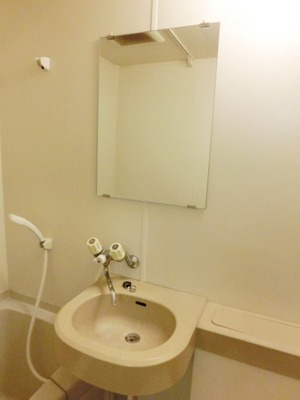 Washroom. Wash basin is located in the bathroom