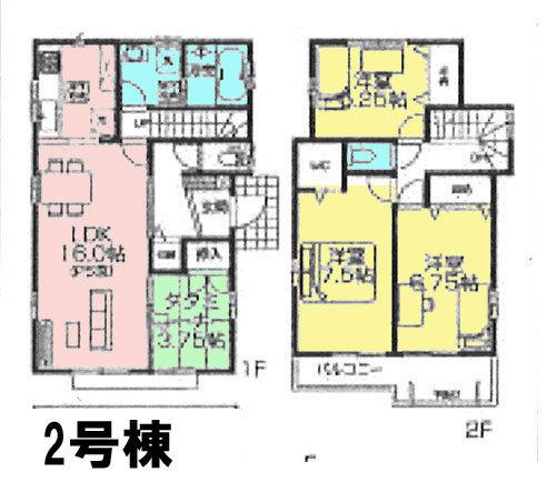 Floor plan. 22.5 million yen, 3LDK, Land area 129.97 sq m , Building area 96.47 sq m