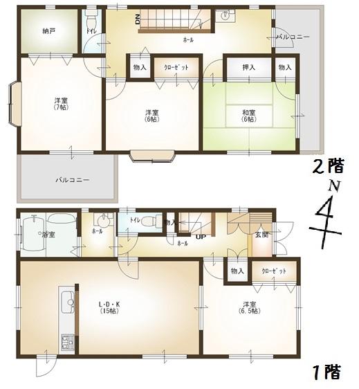 Floor plan. 23.5 million yen, 4LDK + S (storeroom), Land area 144 sq m , Building area 110.96 sq m