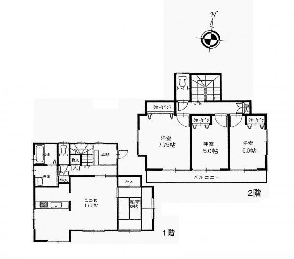 Floor plan. 21,800,000 yen, 4LDK, Land area 153.96 sq m , Building area 99 sq m