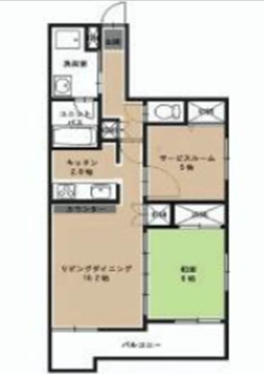 Floor plan. 1LDK + S (storeroom), Price 8.86 million yen, Footprint 55.9 sq m , Balcony area 8.68 sq m
