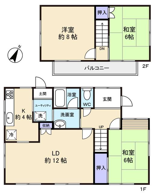 Floor plan. 6.9 million yen, 3LDK, Land area 124.47 sq m , Building area 83.21 sq m is a convenient water around flow line