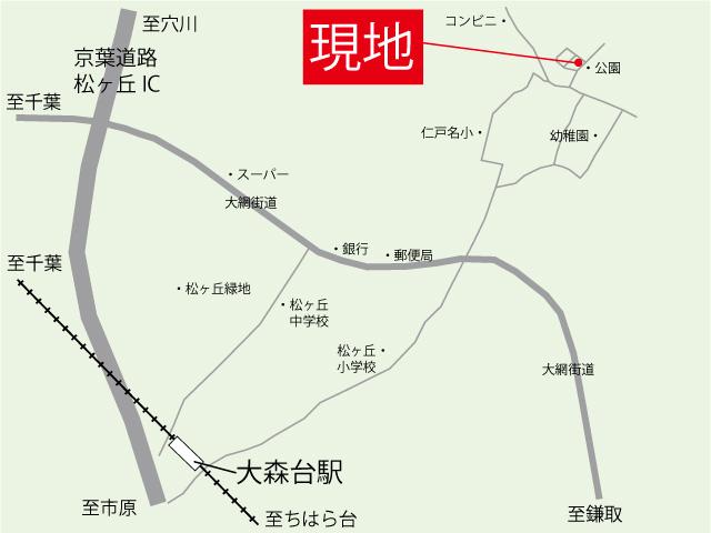 Local guide map. Keisei Chihara line Ōmoridai Station walk 24 minutes