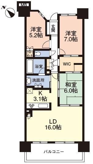 Floor plan. 3LDK, Price 19,800,000 yen, Occupied area 80.88 sq m living leisurely 16 Pledge!