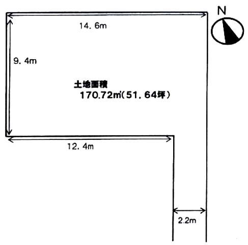 Compartment figure. Land price 31,800,000 yen, Land area 170.72 sq m