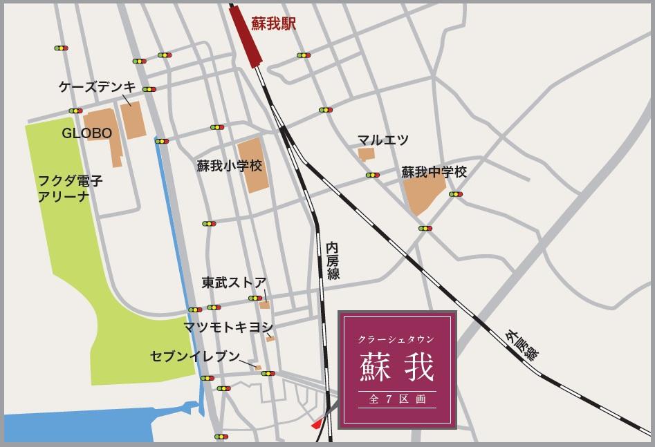 Local guide map. Chuo Soga 3-chome