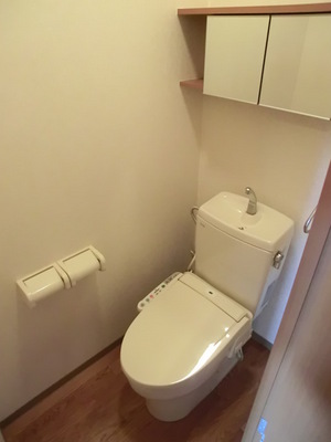 Toilet. Spacious toilet with Washlet