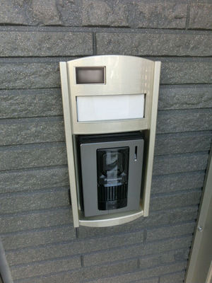 Security. Crime prevention TV Intercom with apartment