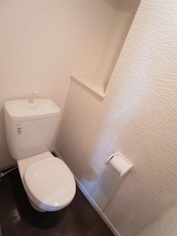 Toilet. Wallpaper is the zebra