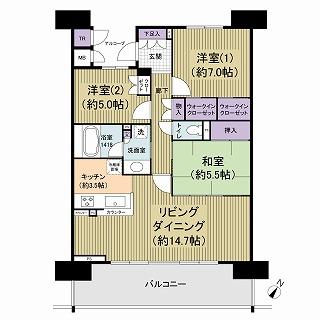 Floor plan. 3LDK, Price 28.8 million yen, Occupied area 80.73 sq m , Balcony area 16.2 sq m walk-in closet full storage space such as. Since the 11-floor, Day ・ View ・ Breathable good.