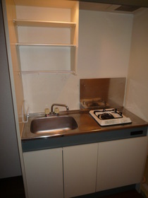 Kitchen. 1-neck with gas stove! Also it comes with a storage rack.