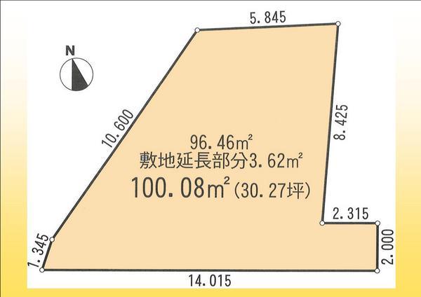 Compartment figure. Land price 9 million yen, Land area 100.08 sq m