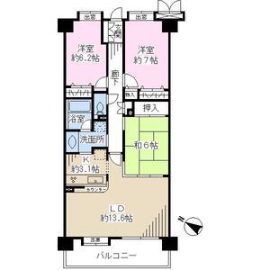 Floor plan. 3LDK, Price 23.8 million yen, Footprint 80.6 sq m , Balcony area 11.16 sq m