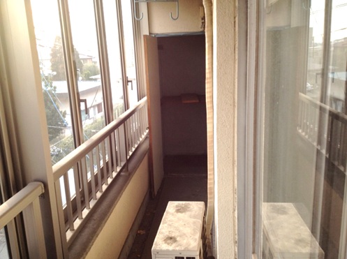 Balcony. There veranda storeroom with window Also laundry peace of mind on a rainy day