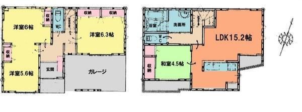 Floor plan. 28.8 million yen, 4LDK, Land area 90.08 sq m , Building area 100.94 sq m floor plan. It is built-in garage to protect the car.