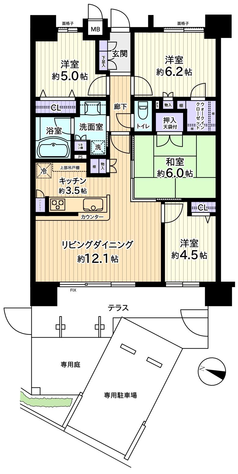Floor plan. 4LDK, Price 22.5 million yen, Occupied area 80.19 sq m
