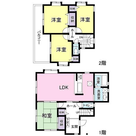 Floor plan. 23.8 million yen, 4LDK, Land area 132.36 sq m , Building area 96.87 sq m