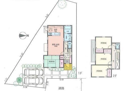 Floor plan. 18,800,000 yen, 4LDK, Land area 189 sq m , Building area 98.55 sq m site 57 tsubo! Car space two OK!