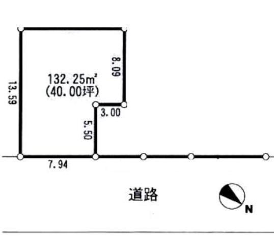 Compartment figure. Land price 15.8 million yen, Land area 132.25 sq m